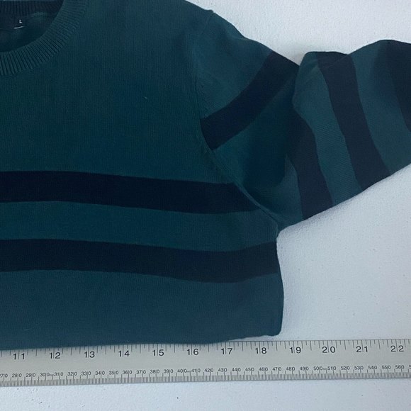 MORGAN HOMME Mens Green & Black Light Long Sleeve Sweater Size L H18-Timmy - Picture 7 of 8